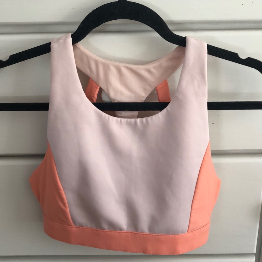 Peach Fabletics sports bra